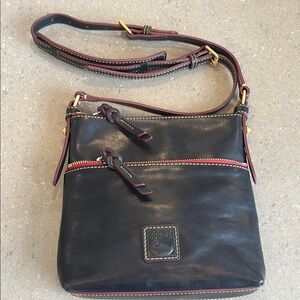 Dooney & Bourke Black/Dark-Midnight Navy Leather Crossbody or Shoulder Bag